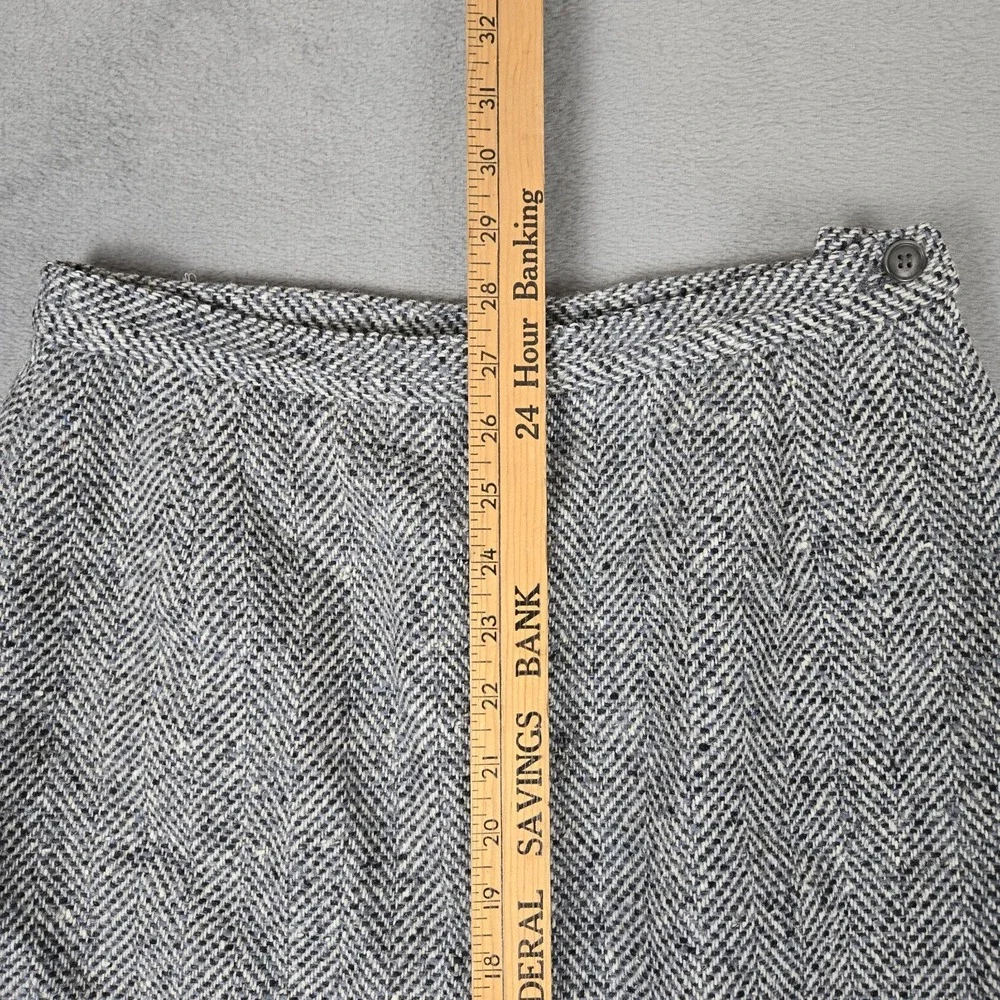 Pendleton Vintage Tweed Herringbone Skirt Womens 10 Pure Virgin Wool Made in USA